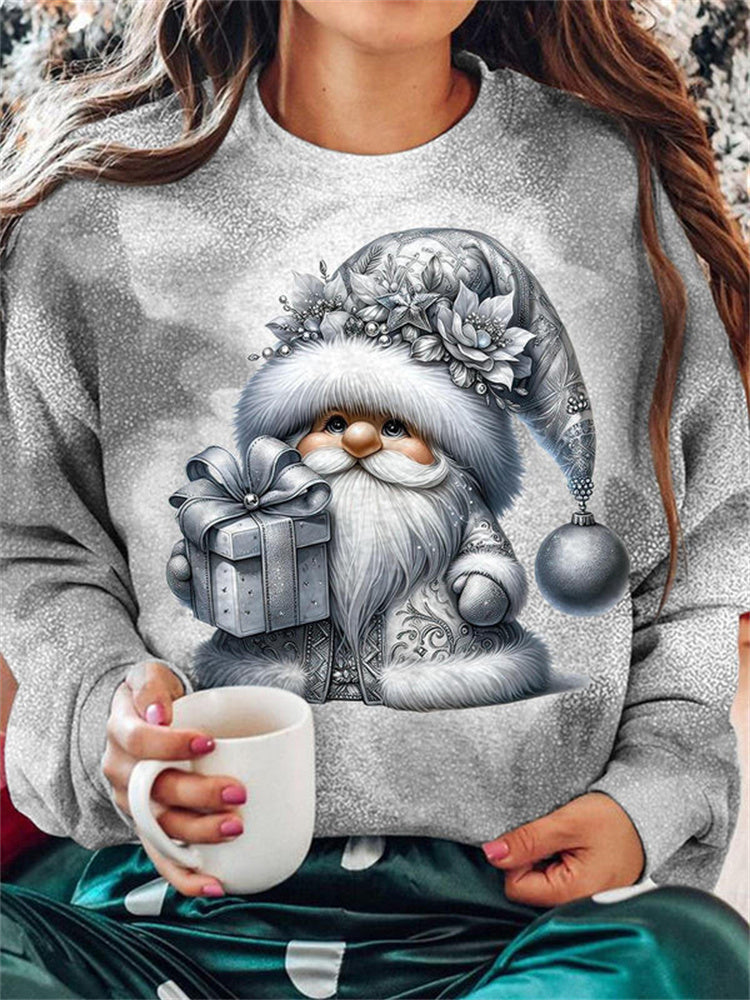 Comstylish Women's Cute Gnome Gift Gradient Print Sweatshirt