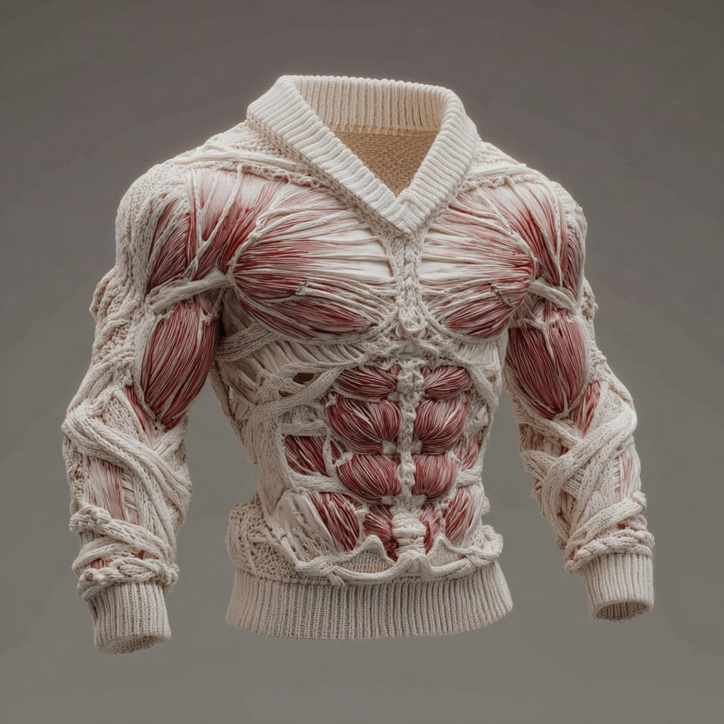 Muscle Art Men's Knitted Warm V-neck Sweater artswardrobe