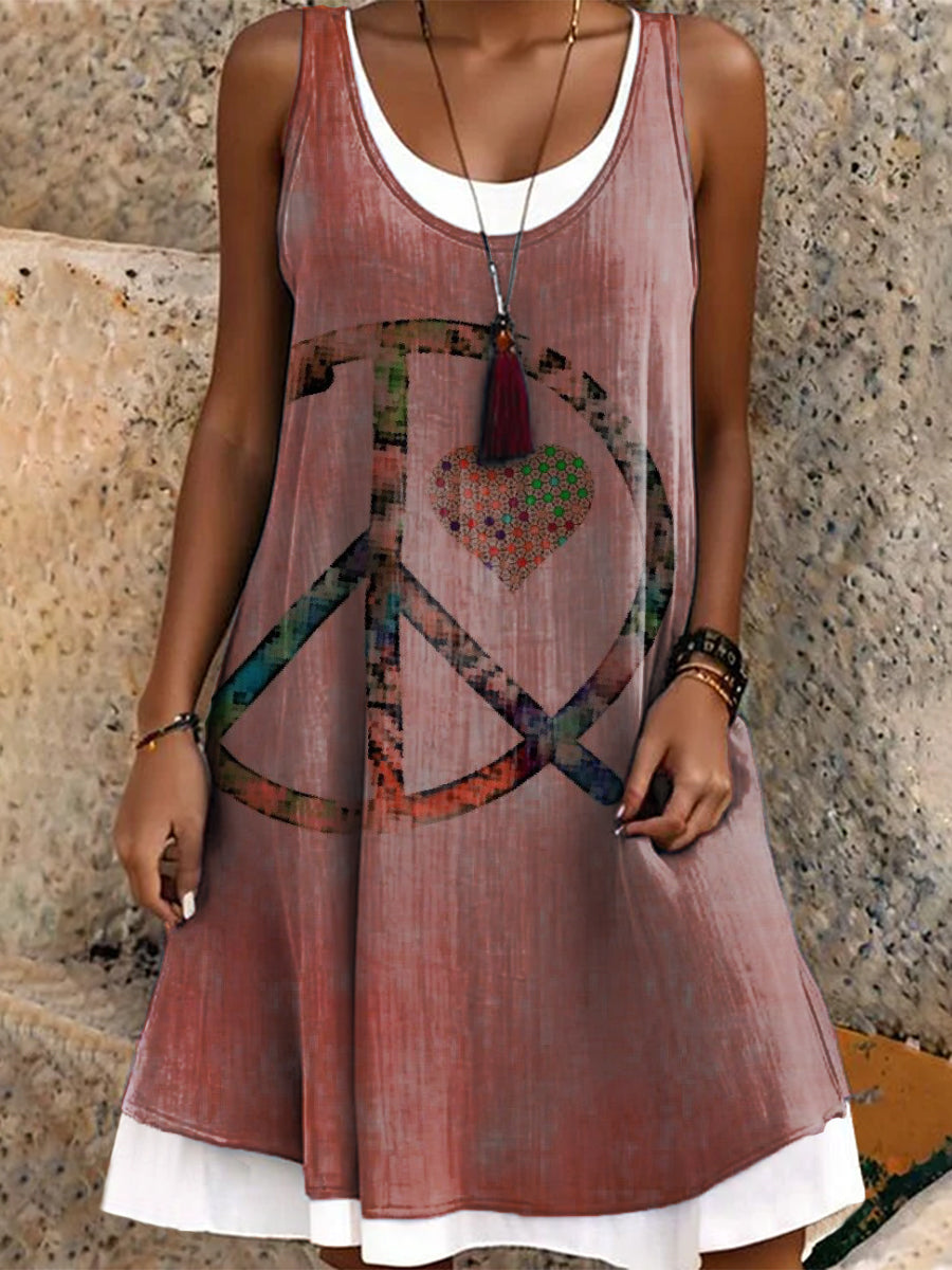 Women's Art Painting Hippie Print Dress