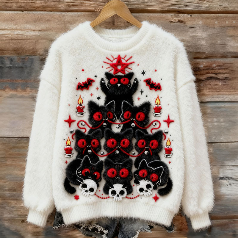 Comstylish Women's Christmas Cat Tree Sweater
