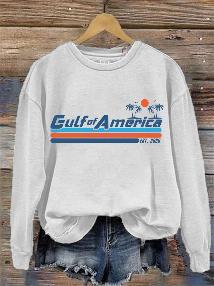 Comstylish Women's Gulf Of America Est 2025 Casual Printed Sweatshirt