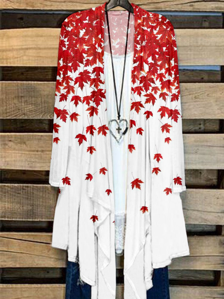 Canadian Maple Leaf Prints Comfy Flowy Cardigan elevenforest