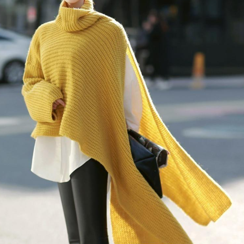 Sulokkaasti suunniteltu Villapaita