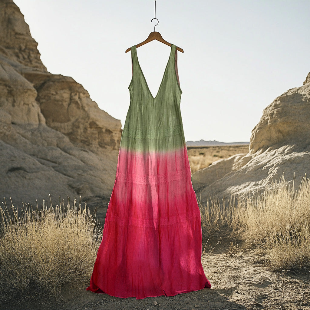 Vintage Summer Watermelon Contrast Colors Pattern Art Tank Dress artswardrobe