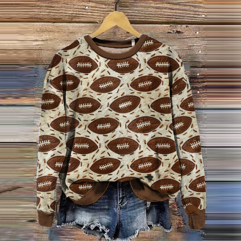 Comstylish Women's Football Pattern Printed Sweatshirt