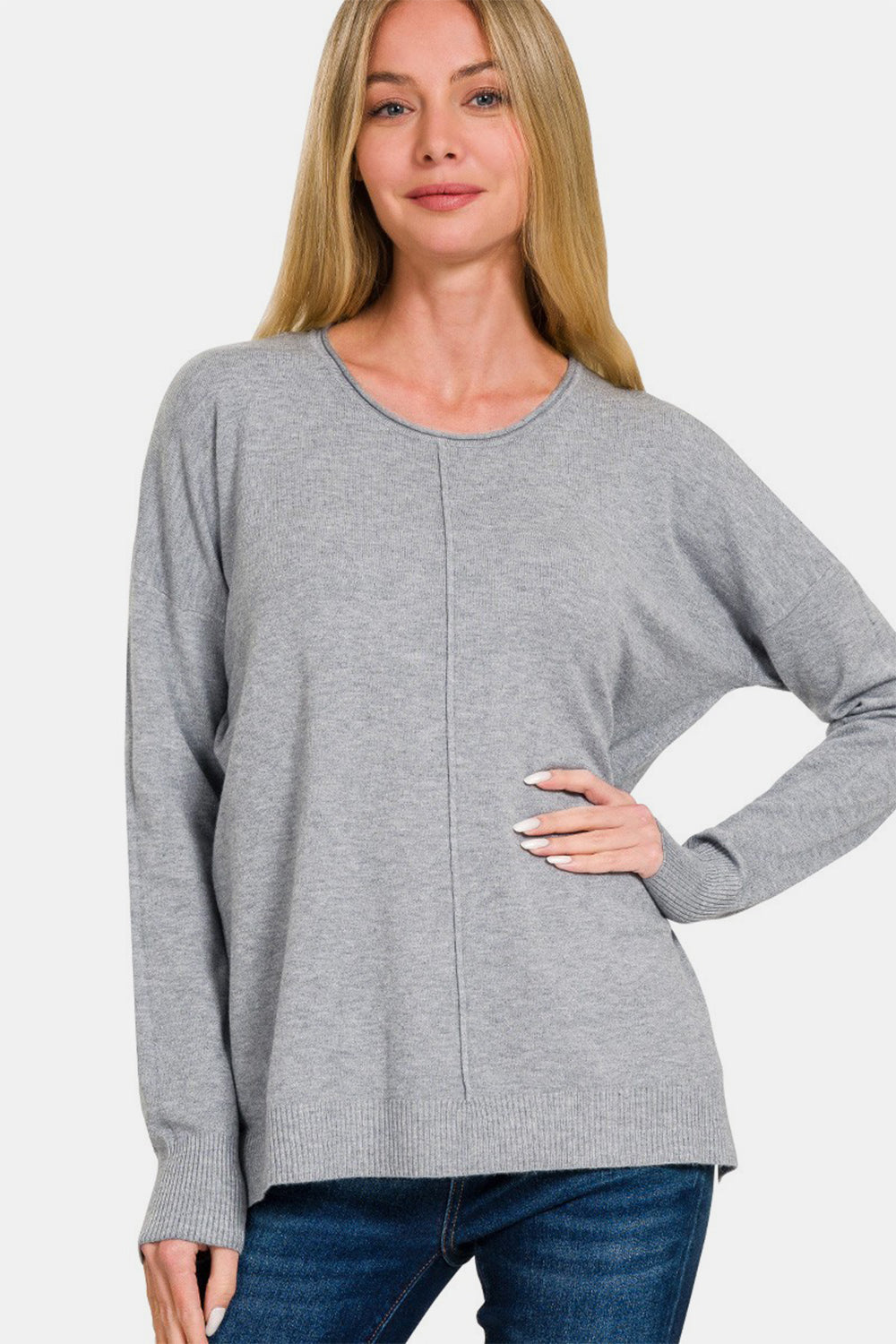 Rebeca® | Crew neck sweater with front seam