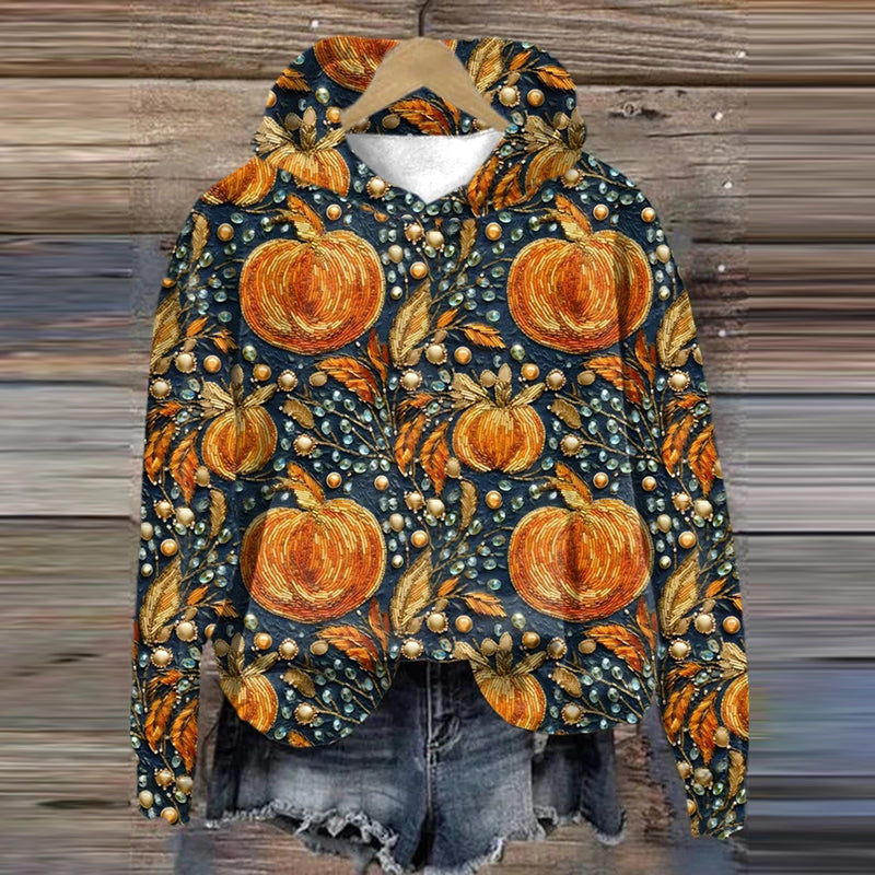 Comstylish Women's Halloween Pumpkins Print Hoodie