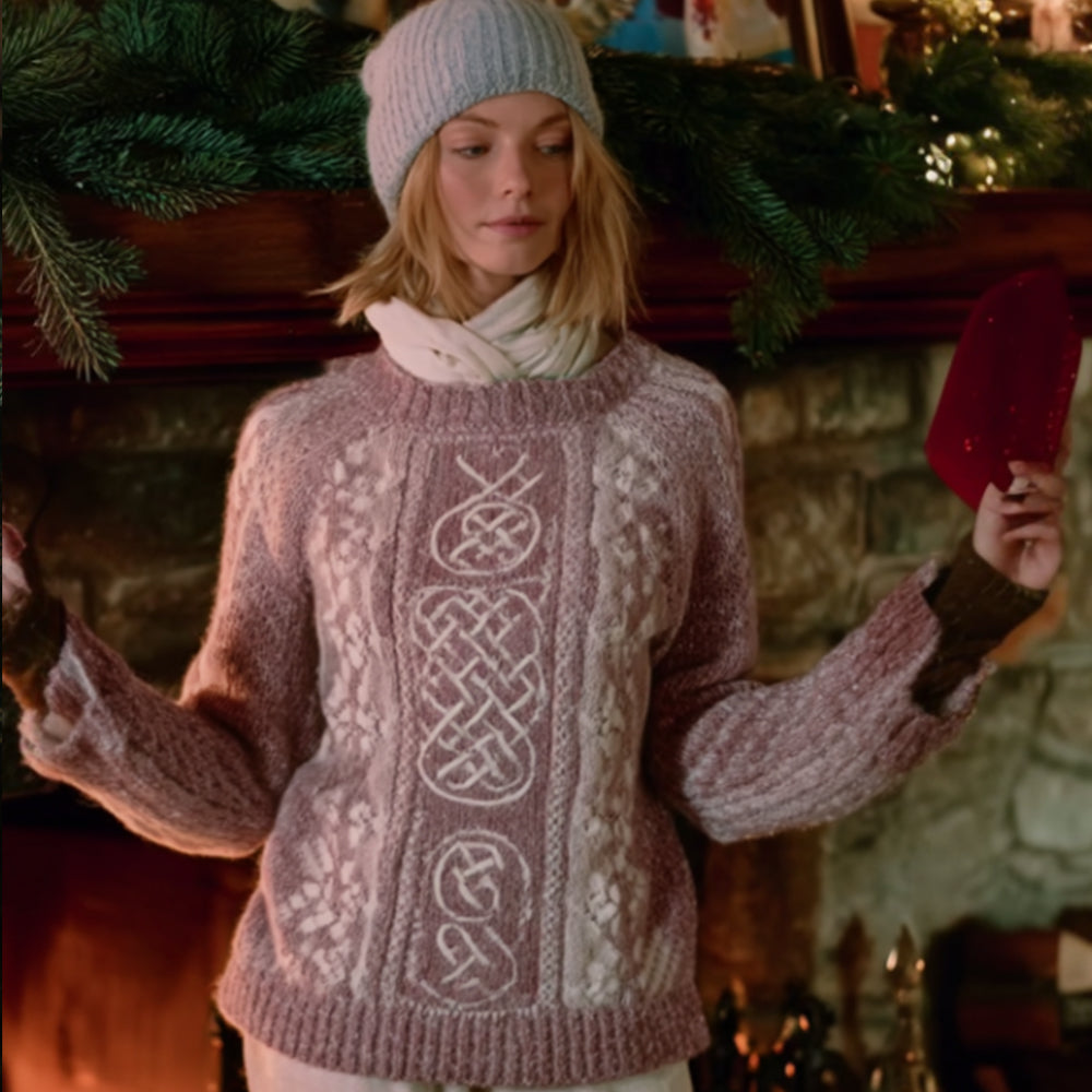 Christmas Celtic Knot Pattern White Powder Sweater artswardrobe