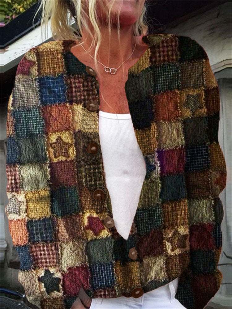 Women's Five-Pointed Star Fall Winter Sweater Cardigan artswardrobe