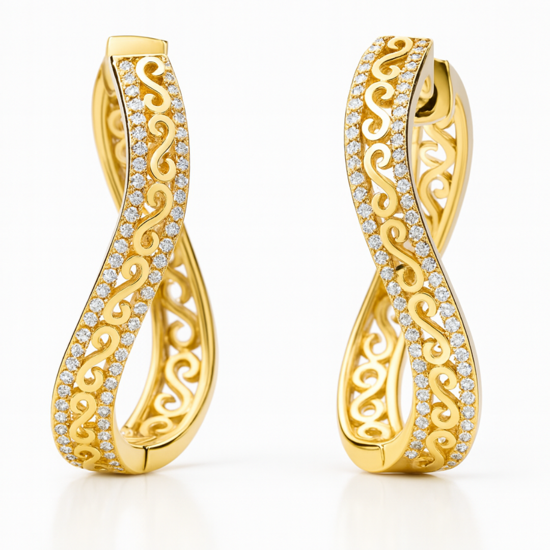 Filigree Curve Hoops