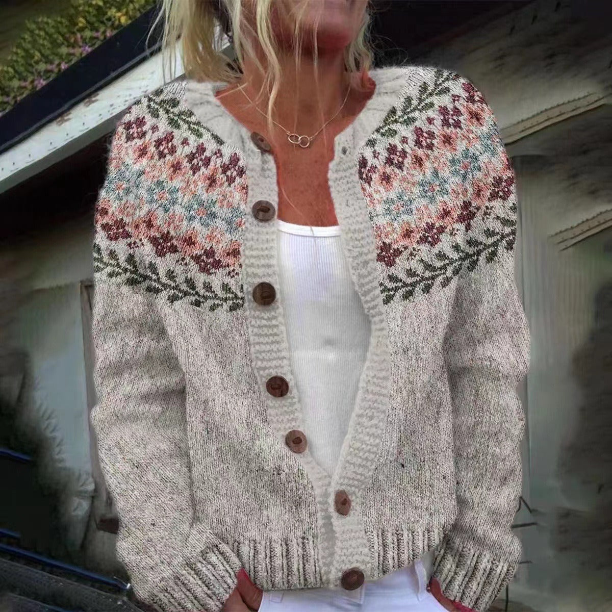 A Vintage Style Cardigan with Delicate Timeless Details