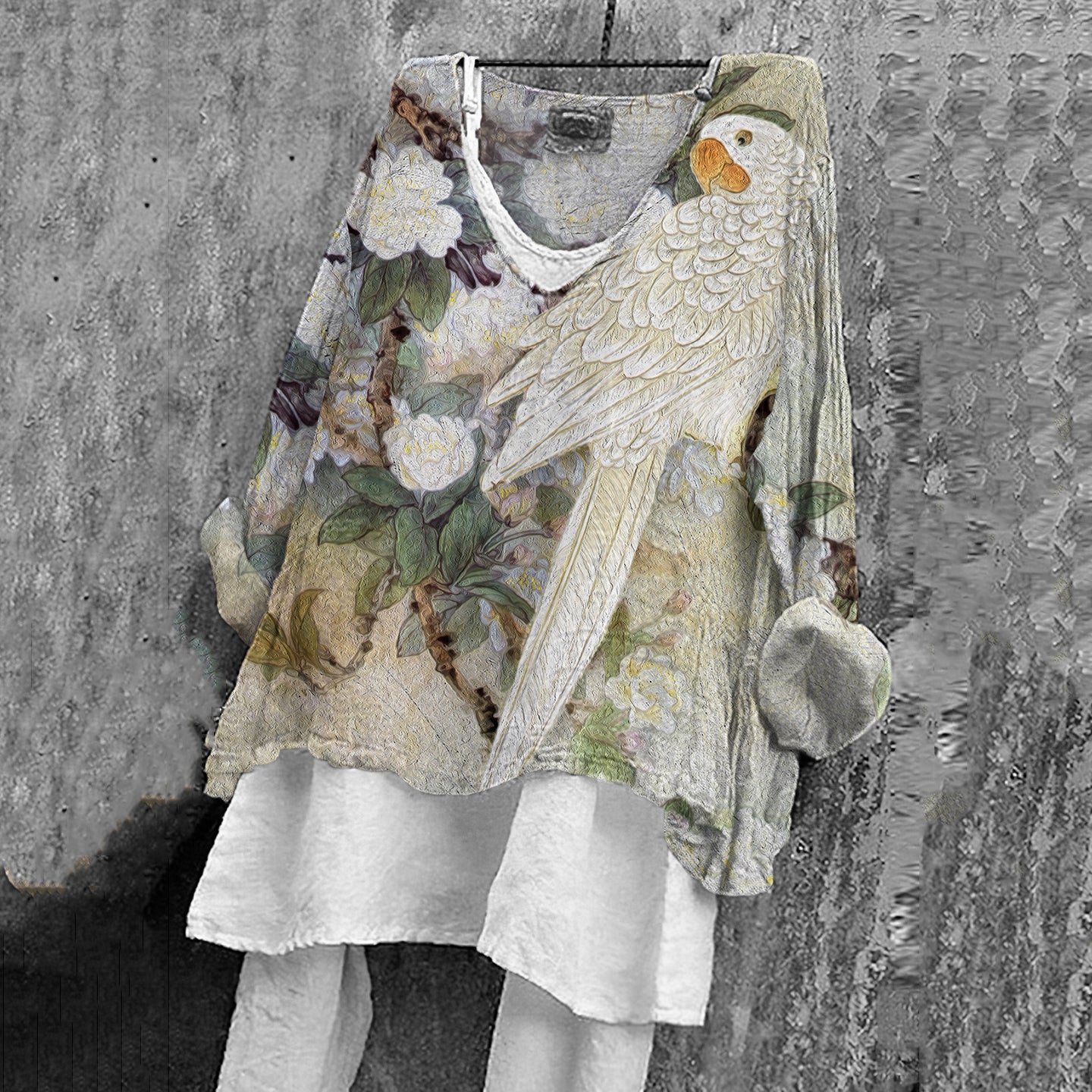 Comstylish Parrot Floral Art Women's Shirt