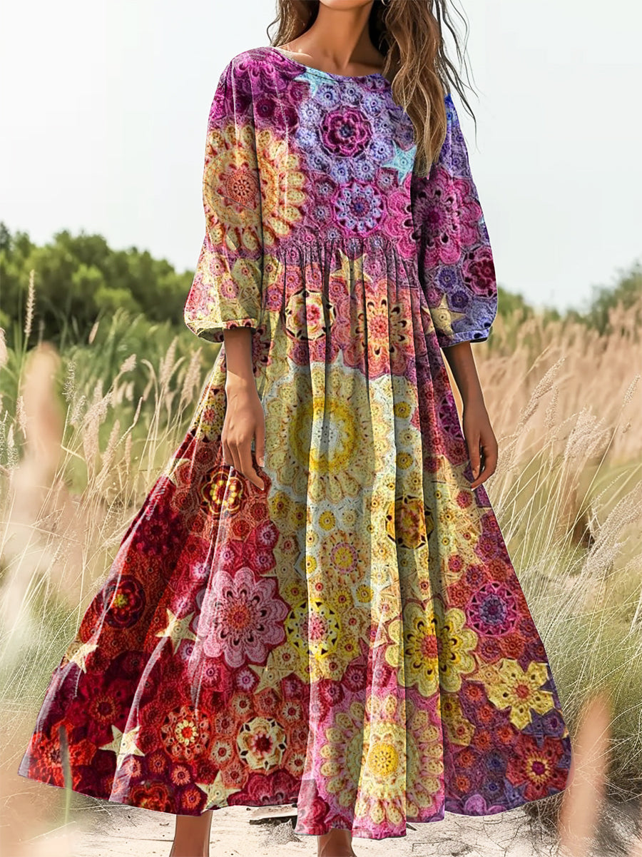 Women's Art Painting Hippie Print Dress