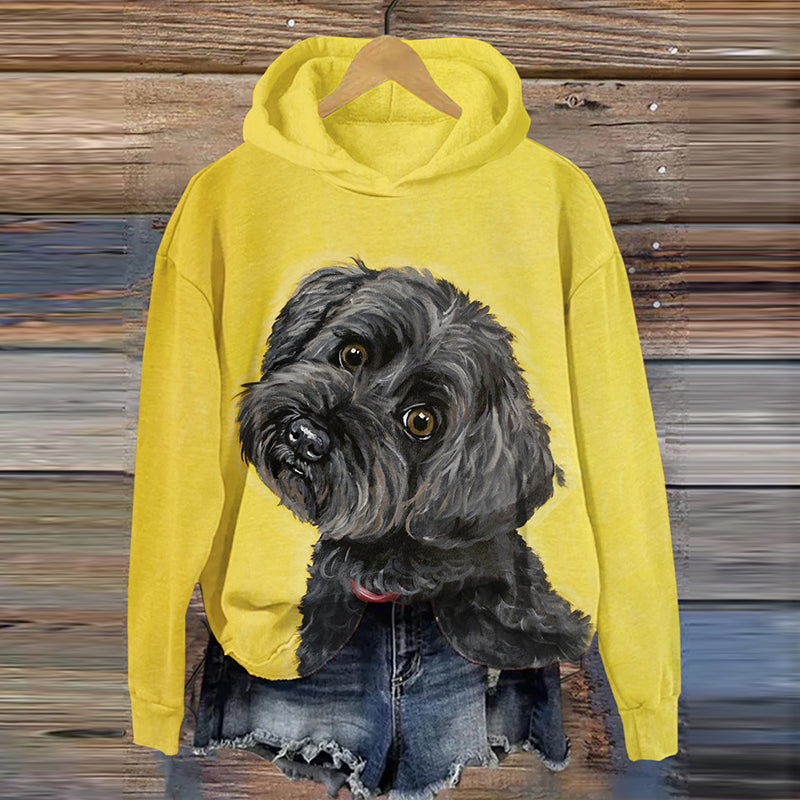 Comstylish Cute Dog Print Long Sleeve Hoodie