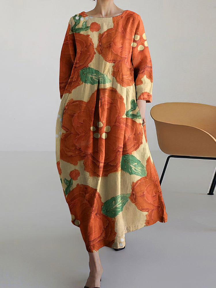 Botanical Bud Print Women'S Dress