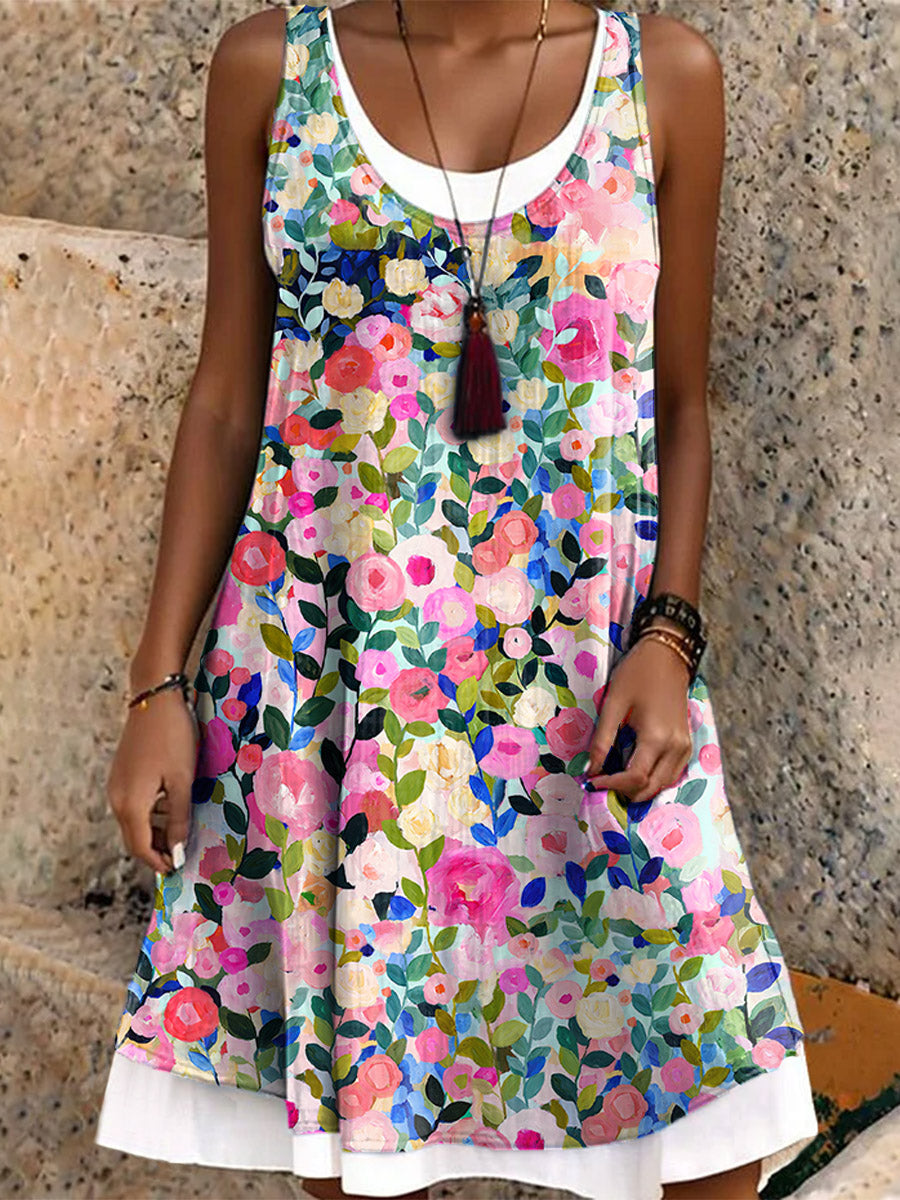 Women's Floral Pattern Art Print Dresses