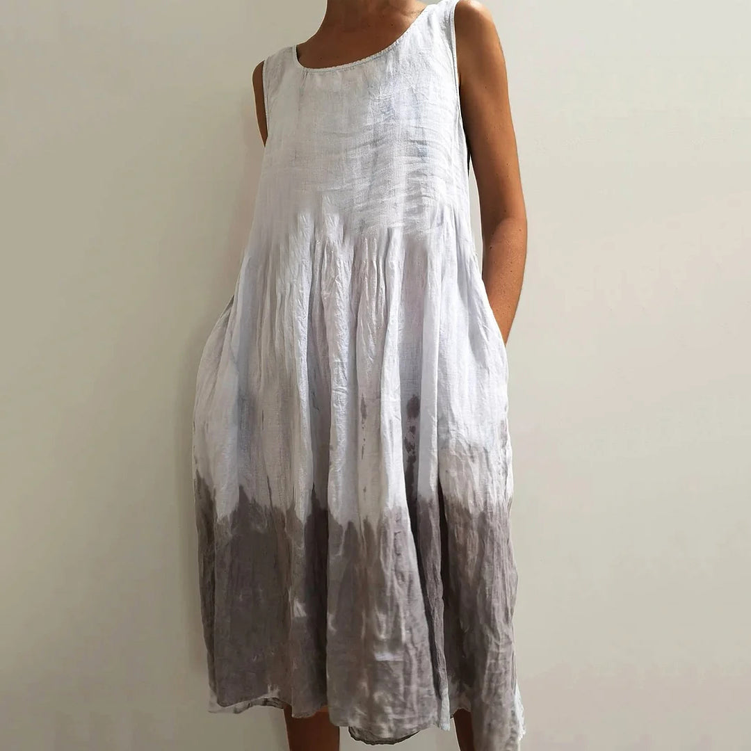 Comstylish Vintage Gradient Linen Tank Dress