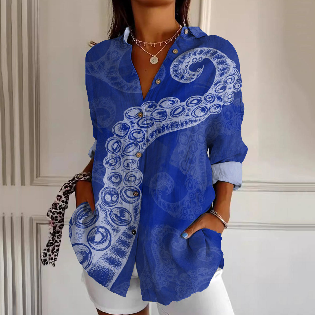 Comstylish Ocean Octopus Tentacles Pattern Women'S Shirt