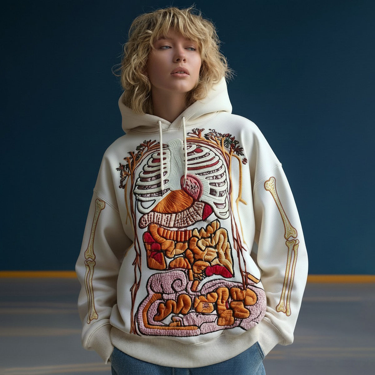 Comstylish Vintage Halloween Anatomy Art Hoodie