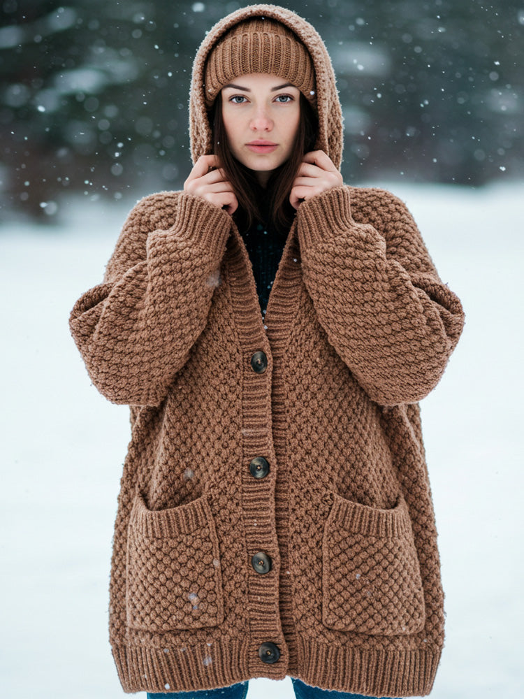 Vintage Island Jacquard Buttons Sweater Cardigan artswardrobe