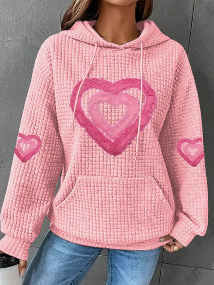 Comstylish Women's Valentine's Day Printed Long Sleeve Hoodie