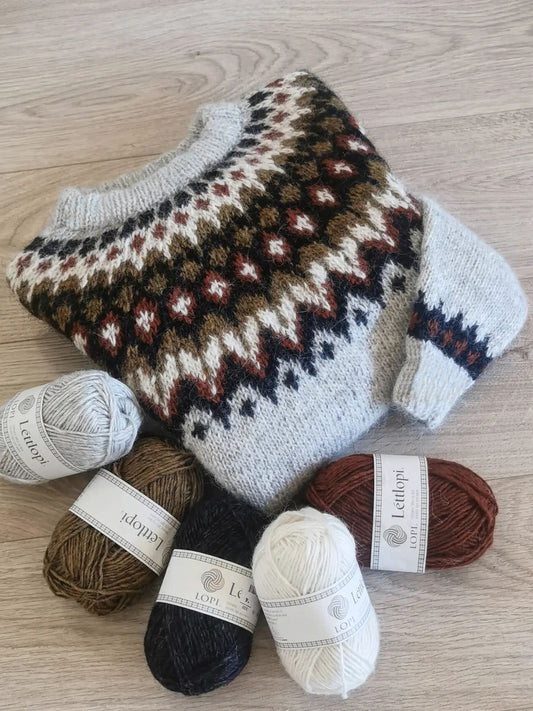 Vintage Fairman Island Wave Print Crew Neck Sweater elevenforest