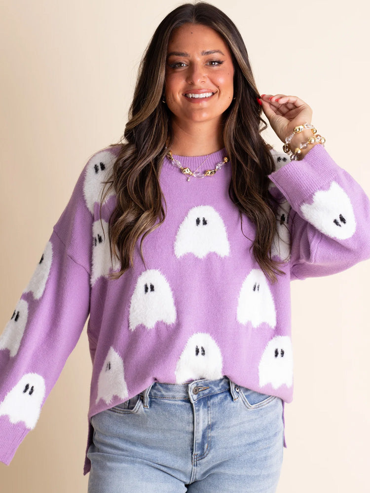 Boo Halloween Crew Neck Sweater artswardrobe