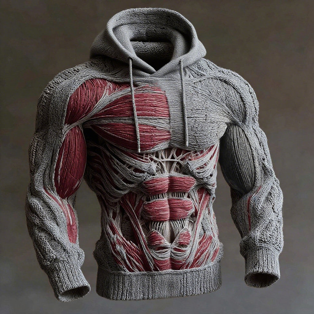 Men's Warm Line Knitted Hooded Sweater artswardrobe