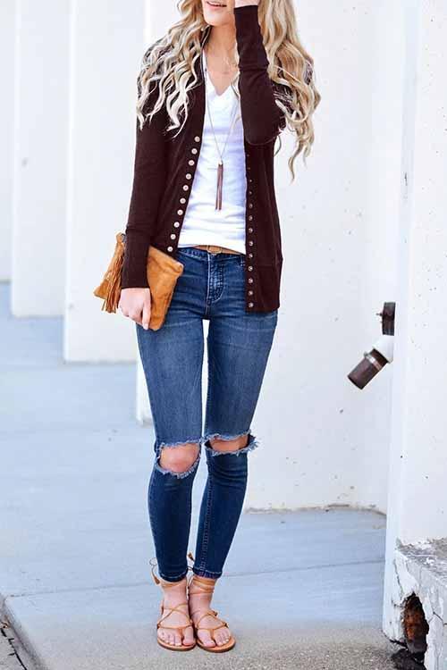 A Vintage Style Cardigan with Delicate Timeless Details