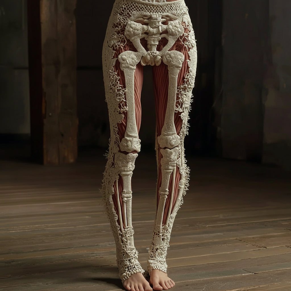 Vintage Skull Comfort Knit Leggings artswardrobe