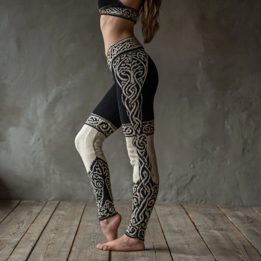 Women's Viking Celtic Tree Of Life Art Cozy Leggings artswardrobe