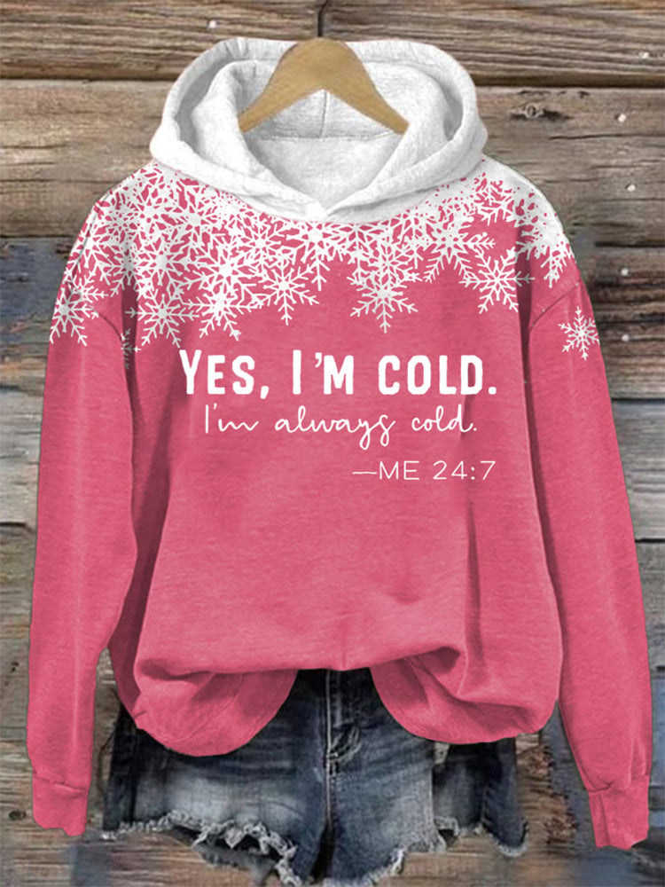 Comstylish Women's Christmas I'm Cold Print Hoodie
