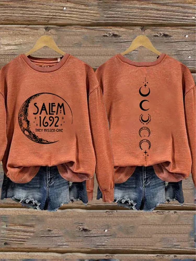 Comstylish Women's Halloween Salem 1692 They Missed One Print Sweatshirt