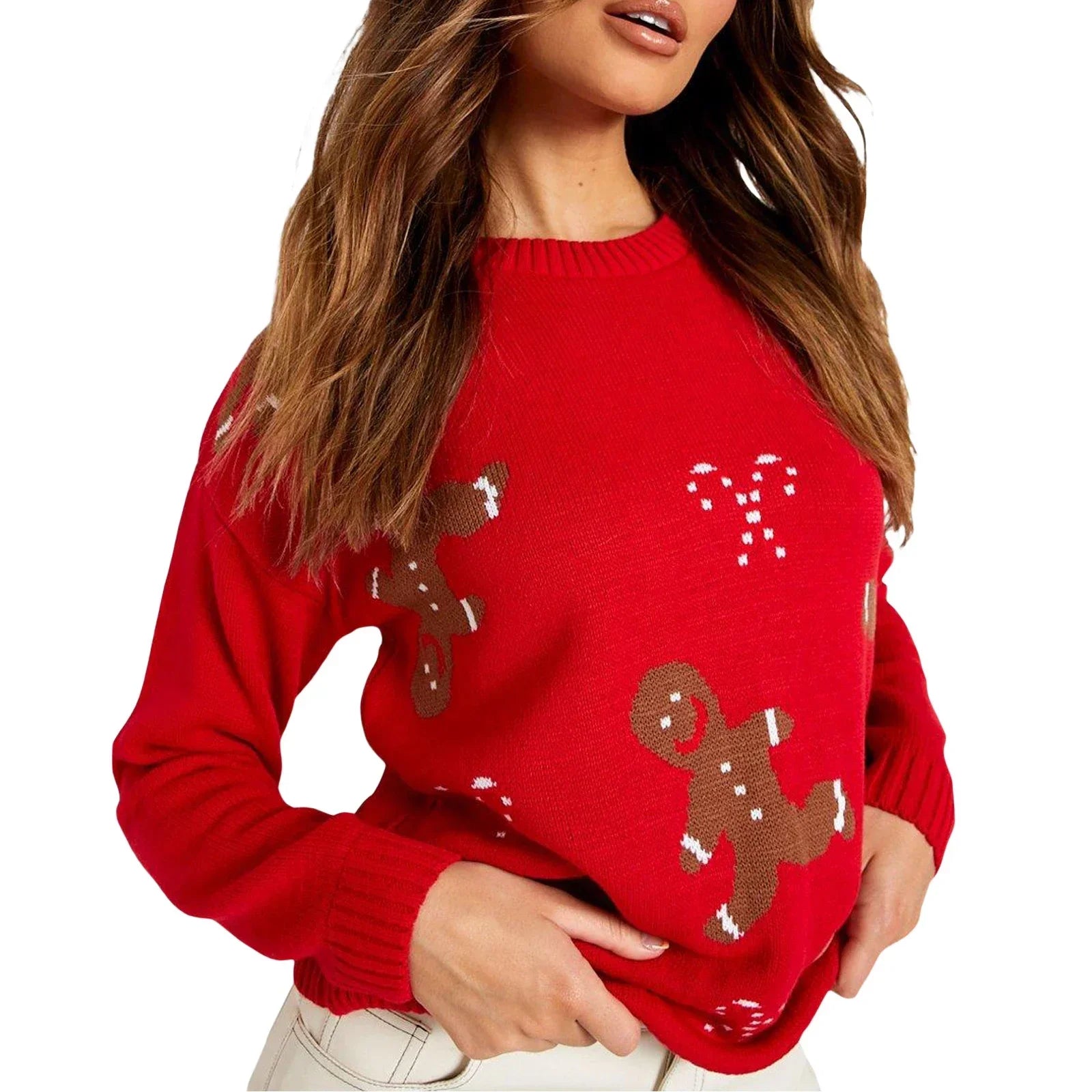 Eliana® | Loose-fitting women's sweater with a gingerbread pattern