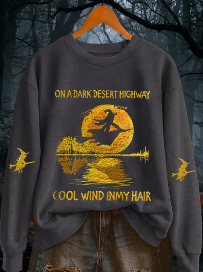 Comstylish Women's On A Dark Desert Highway Witch Feel Wind In My Hair Sweatshirt