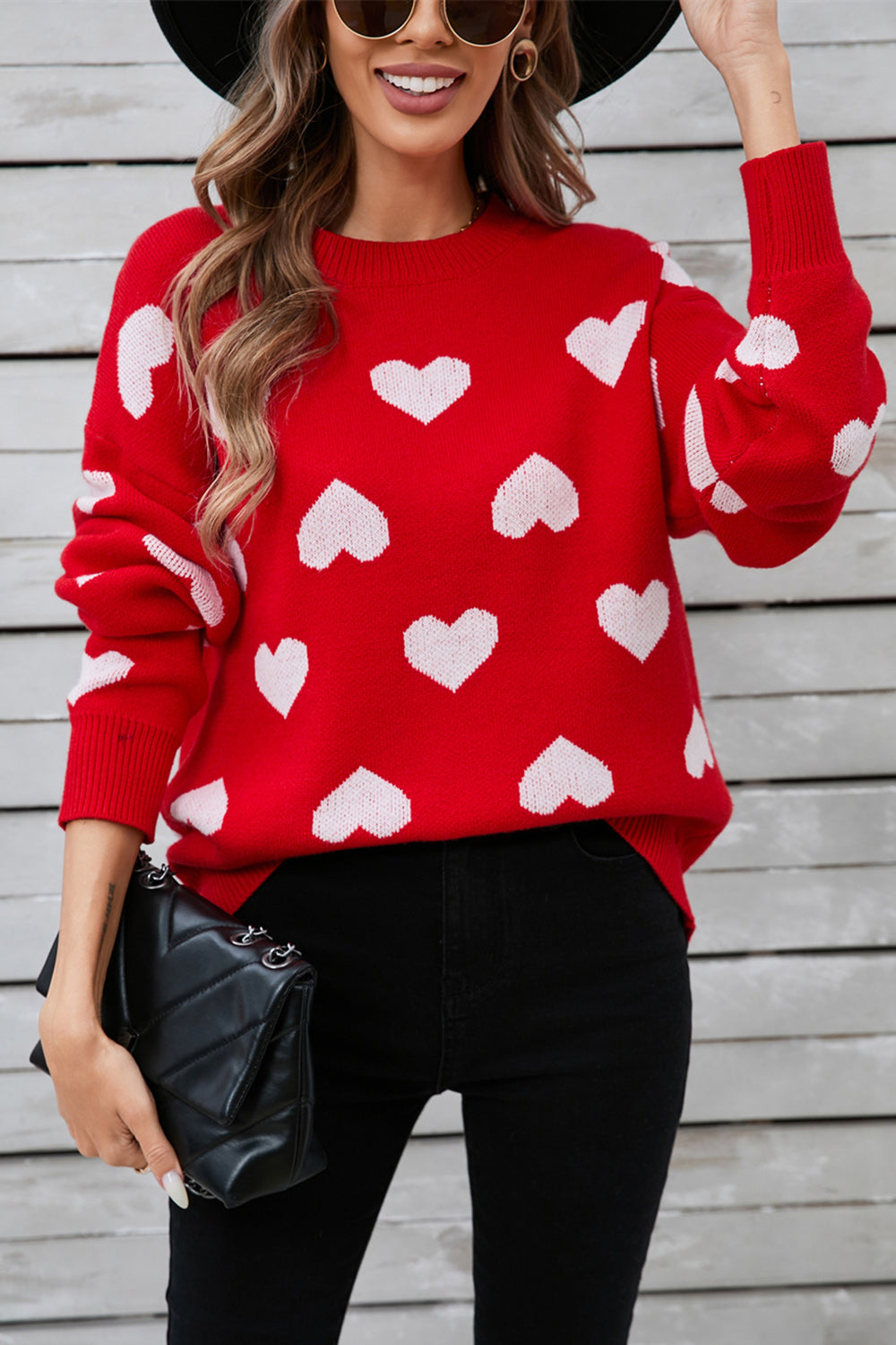 Romy® | Heart-shaped, long-sleeved crew neck sweater