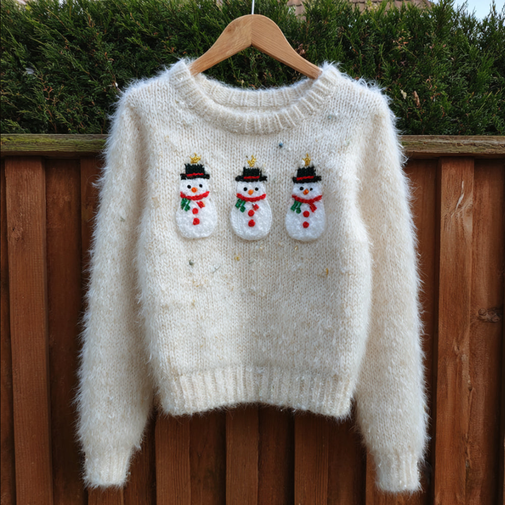 Christmas Little Snow Hand In Hand Round Neck Sweater artswardrobe