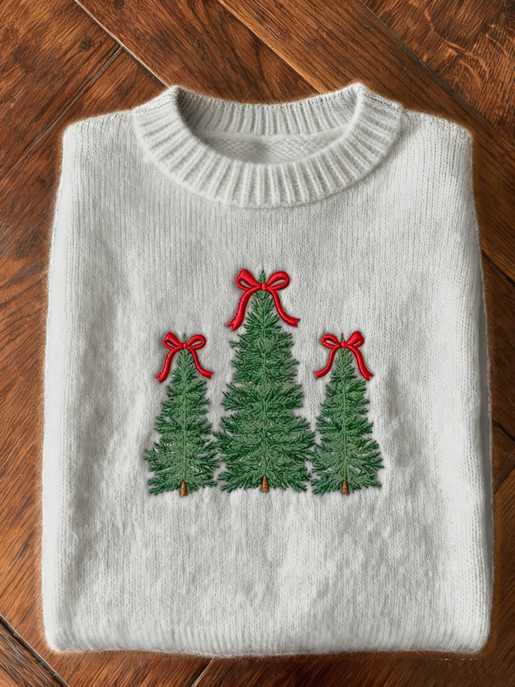 Women's Christmas Art Print Casual Sweater artswardrobe