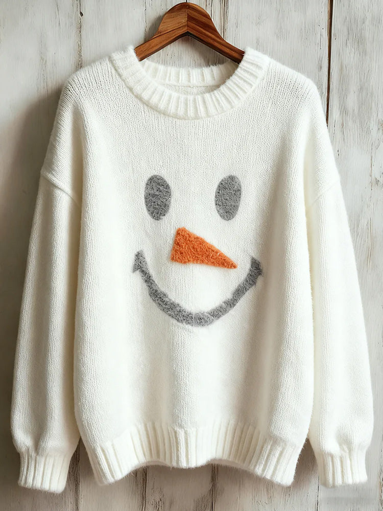 Women's Christmas Art Print Casual Sweater artswardrobe