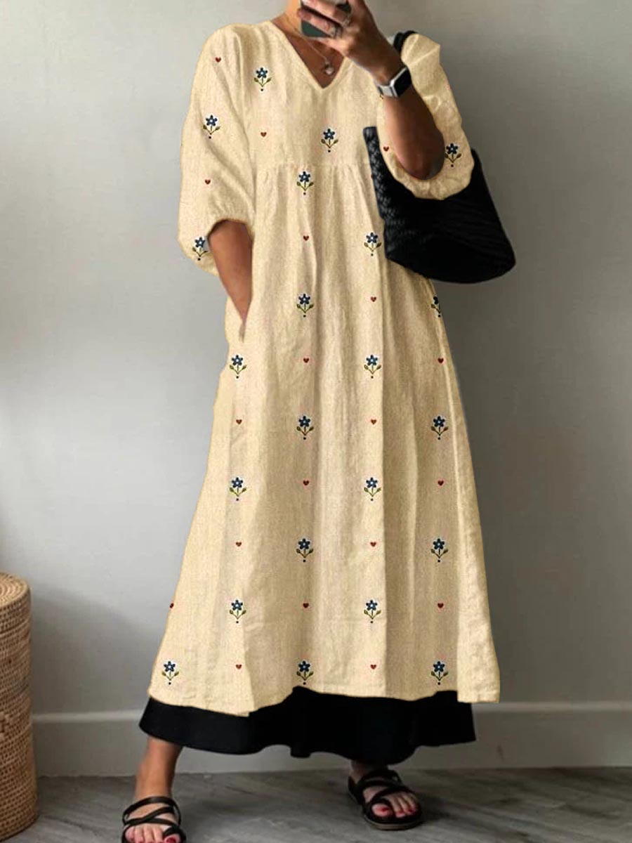 Women's Resort Style Patterned Cotton Dress