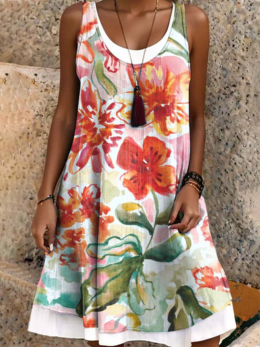 Women's Floral Pattern Art Print Dresses