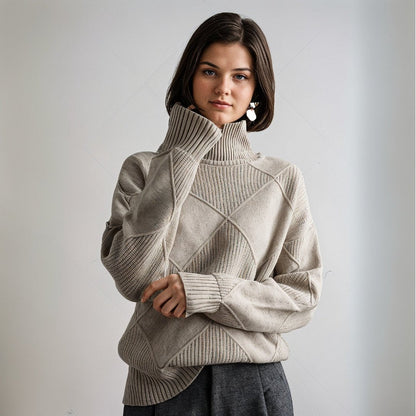 Estefanía® | Women's argyle cashmere sweater