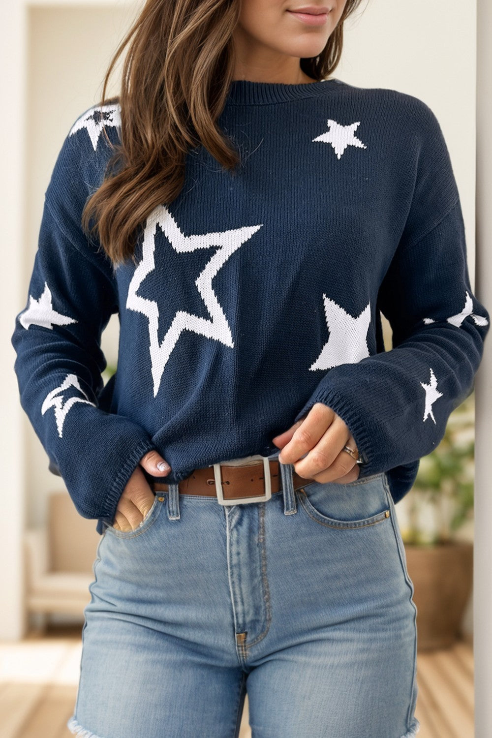 Blanca® | Long-sleeved sweater with a star crew neck
