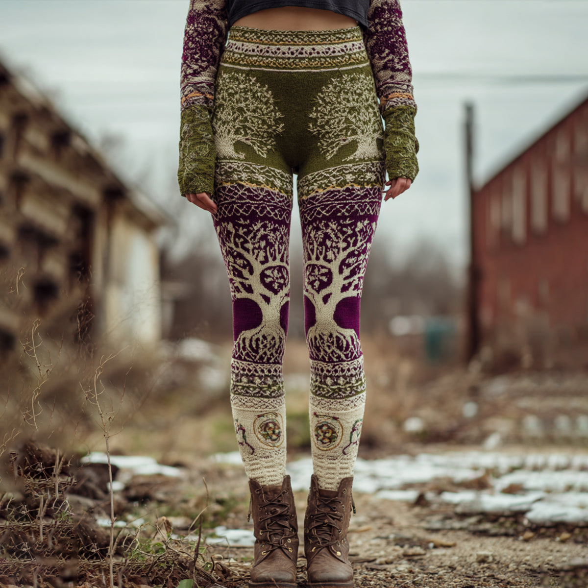 Comstylish Women's Viking Celtic Knot Tree Of Life Leggings