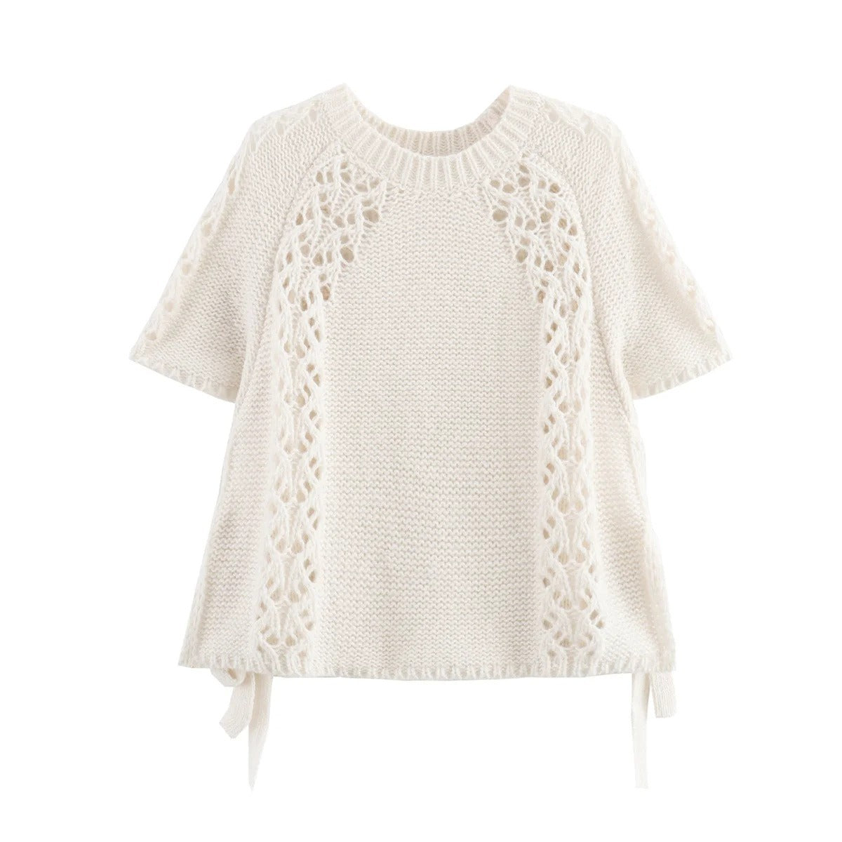 Sloane® | Chunky knit crop sweater with an openwork design