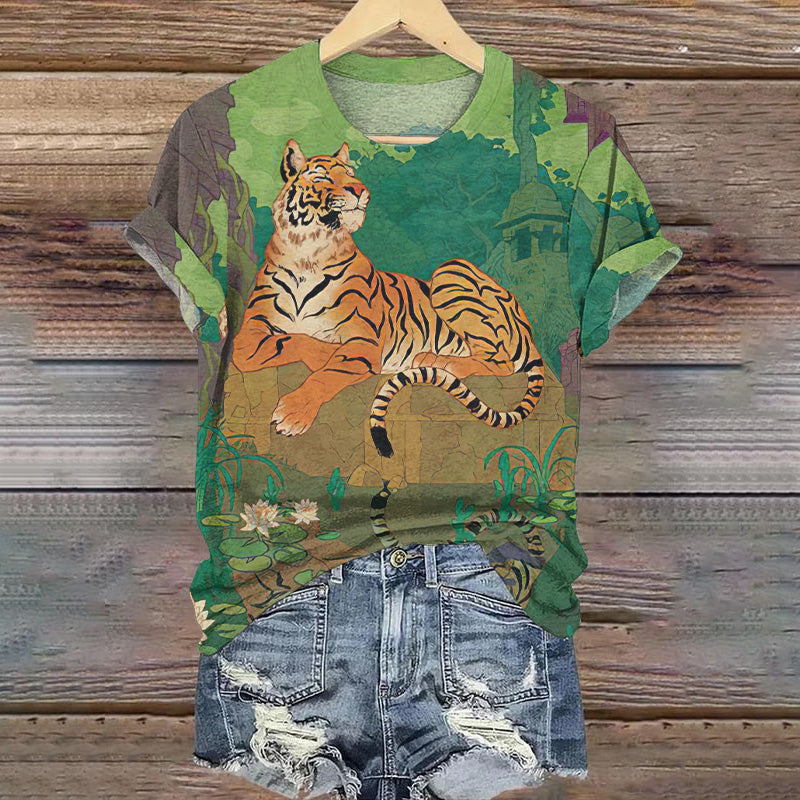 Comstylish Water Reflection Art V-Neck T-Shirt