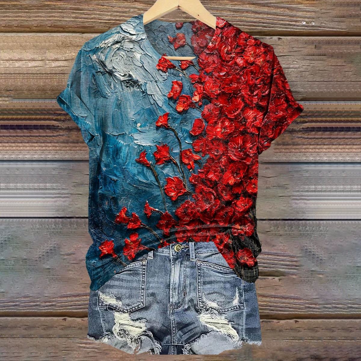 Floral Art Print T-Shirt