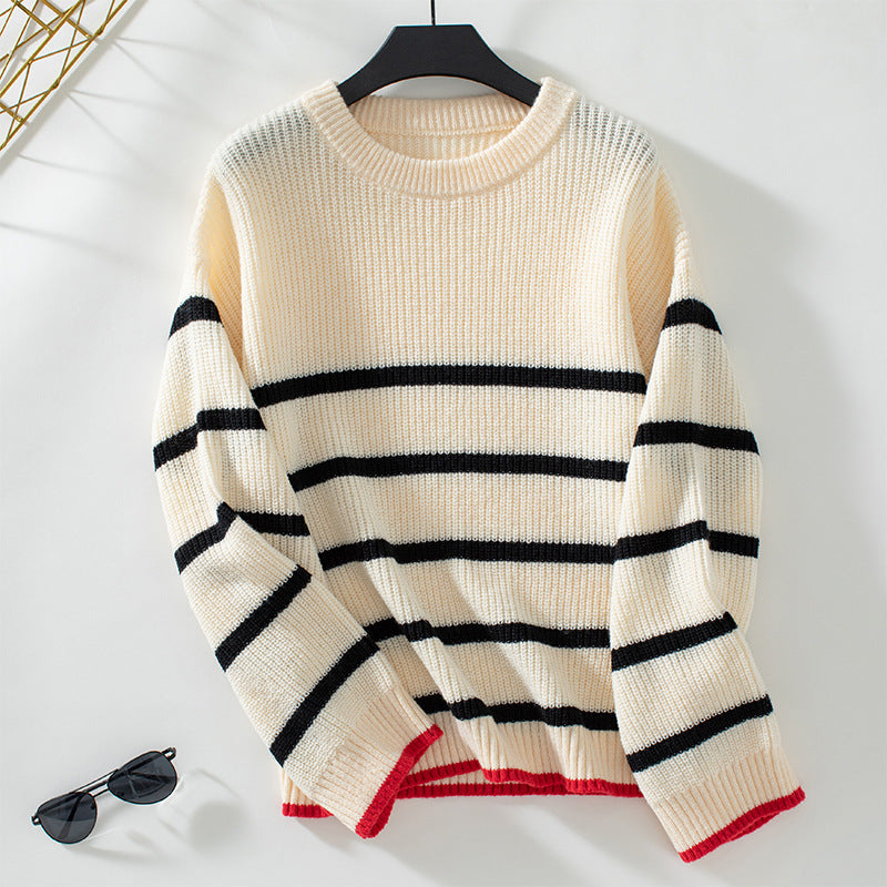 Delfina® | Classic knitted sweater with a striped pattern