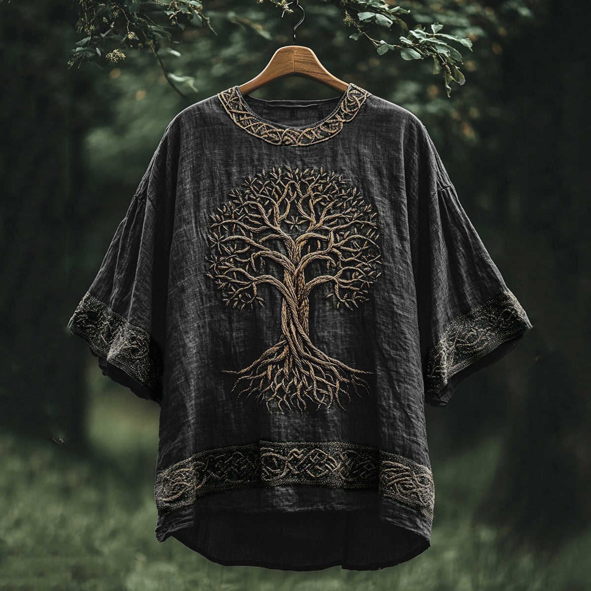Men's Viking Celtic Mythical Life Stand-up Collar T-shirt artswardrobe