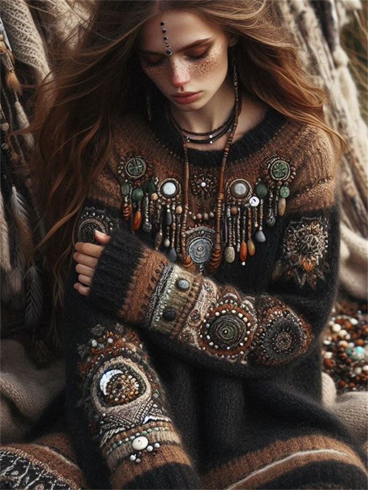 Sulokkaasti suunniteltu Villapaita